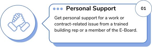 Get personal support for a work or contract-related issue from a trained rep